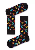 Skarpetki męskie - Happy Socks Hotdog, kolorowe i zabawne, Skarpety dla kobiet i mężczyzn, Czarny-Niebieski-Pomarańczowy-Żółty (36-40) - miniaturka - grafika 1