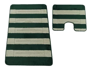 Zielony antypoślizgowy komplet dywaników łazienkowych B1-Z68 - Dywaniki łazienkowe Zielony antypoślizgowy komplet dywaników łazienkowych B1-Z68 - Dywaniki łazienkowe - miniaturka - grafika 1