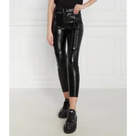 Spodnie damskie - Patrizia Pepe Spodnie z paskiem | Slim Fit - miniaturka - grafika 1