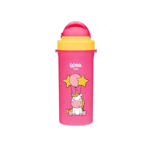 WEE BABY KUBEK ZE SŁOMKĄ 300ML RÓŻOWY - Kubki dla dzieci - miniaturka - grafika 1