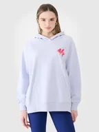 Bluzy damskie - 4F Bluza dresowa oversize nierozpinana z kapturem damska 4FWSS25TSWSF1578-34S Niebieski Roz. XS/S - miniaturka - grafika 1