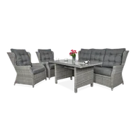 Meble ogrodowe - Meble technorattanowe TRIVENTO DINING 3 Stone Grey - miniaturka - grafika 1