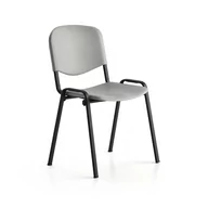 Fotele i krzesła biurowe - Krzesło NELSON plastikowe siedzisko czarny jasny szary - miniaturka - grafika 1