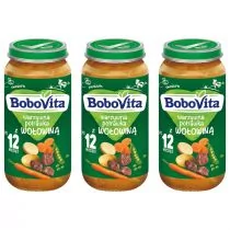 BoboVita Obiadek Warzywna potrawka z wołowiną po 12 miesiącu Zestaw 3 x 250 g - Dania dla dzieci - miniaturka - grafika 1