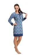 Bielizna nocna - Koszula Damska Luna Kod 117 Niebieska Indygo Paisley  Xxl - miniaturka - grafika 1