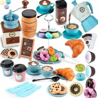 Zabawki AGD - Serwis Kawowy Czajnik Kuchnia dla dzieci Młynek Filiżanki Łyżki Patera Kawa - miniaturka - grafika 1