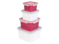 Pojemniki kuchenne - LIVARNO home Zestaw pojemników na żywność, 4 sztuki (Kwadratowy) - miniaturka - grafika 1