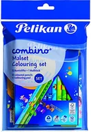 Długopisy - Pelikan Zestaw do kolorowania Combino, 1 blok + 12 kredek, 1 zestaw - miniaturka - grafika 1