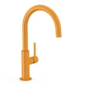 Baterie umywalkowe - Bateria umywalkowa nablatowa Tres Study bursztynowy połysk 26290402TAM - miniaturka - grafika 1