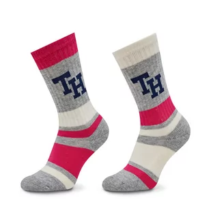 Zestaw 2 par wysokich skarpet dziecięcych Tommy Hilfiger 701224988 Pink Combo 002 - Skarpetki dla dzieci - miniaturka - grafika 1