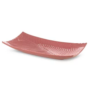 Patera Dekoracyjna Ceramiczna Sena 45X25X8 Różowa - Tace i patery - miniaturka - grafika 1