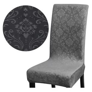 Meble odNowa, Pokrowiec na krzesło, welurowy, ciemnoszary - Pokrowce na meble - miniaturka - grafika 1