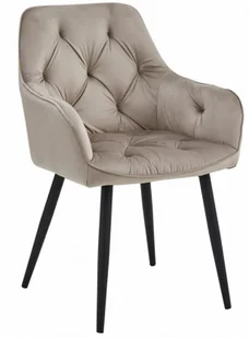 Kremowe pikowane krzesło na czarnych nóżkach G1-B98 - Krzesła Kremowe pikowane krzesło na czarnych nóżkach G1-B98 - Krzesła - miniaturka - grafika 1