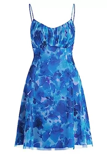 Vera Mont Damska sukienka koktajlowa z kwiatowym nadrukiem, niebieski, 42 - Sukienki - miniaturka - grafika 1