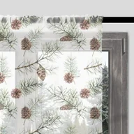 Firany - Firana świąteczna WINTER wzór BN40 | akwarelowe gałązki z szyszkami 140 x 160 cm - miniaturka - grafika 1