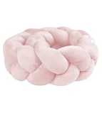 Ochraniacze do łóżeczka - Ochraniacz do łóżeczka warkocz "Welur pudrowy róż" - 210cm - miniaturka - grafika 1