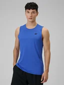 Koszulki sportowe męskie - 4F Koszulka treningowa regular szybkoschnąca męska - niebieska XXL - miniaturka - grafika 1