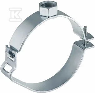 Uchwyt do rur regulowany z mufą gwintowaną 63xGW1/2", gwint wewnętrzny, stalowy ocynkowany (kanalizacja HDPE) - Akcesoria hydrauliczne - miniaturka - grafika 1