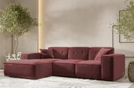 Narożniki - Sofa w kształcie L PULA narożnik tkanina Perfect Harmony bordowy lewy - miniaturka - grafika 1