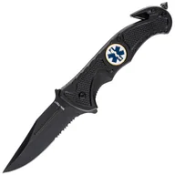 Noże - Nóż składany ratowniczy Mil-Tec Rescue Black - miniaturka - grafika 1