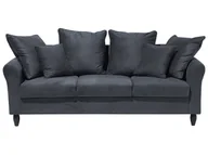 Sofy i kanapy - Beliani Sofa trzyosobowa welur szara BORNHOLM - miniaturka - grafika 1