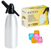 Saturatory - Saturator syfon do wody ART Quick Soda 1 l biały + 10 naboi + 5 kostek lodu - miniaturka - grafika 1