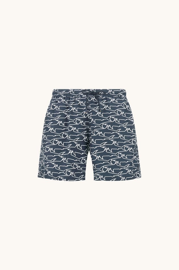strój kąpielowy da bangno portofino con stampa iconica sharks waves męskie niebieski