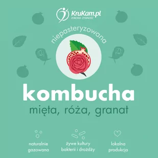 Kombucha mięta-róża-granat 500ml - Zdrowa żywność - miniaturka - grafika 1