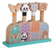 Zabawki interaktywne dla dzieci - Sun Baby Zabawka drewniana Pop up Animals E01.070.1.1 - miniaturka - grafika 1