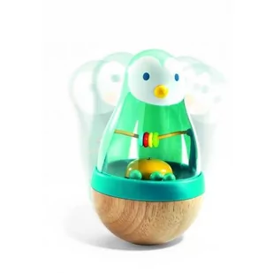 Djeco drewniana wańka-wstańka Roly Pingui - Zabawki interaktywne dla dzieci - miniaturka - grafika 1