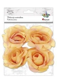 Materiałowe róże 3D 75mm herbaciane 4szt - Zabawki kreatywne - miniaturka - grafika 1