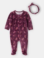 Śpiochy dla niemowląt - carter's 2-częściowy zestaw w kolorze fioletowym - miniaturka - grafika 1