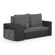 Sofy i kanapy - Sofa 2 os z funkcją spania HUBERT2 szaro-czarna - miniaturka - grafika 1