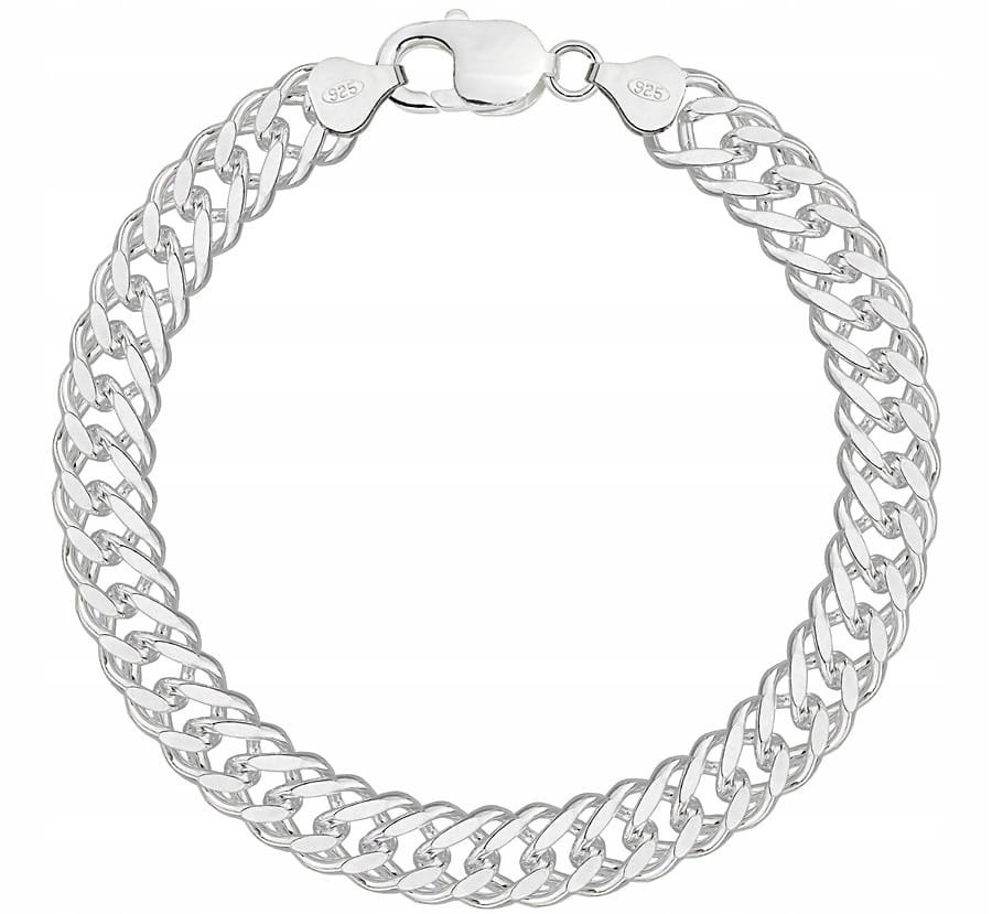 Srebrna Bransoletka Męska Rombo 10,30 mm pr 925 Grawer Gratis