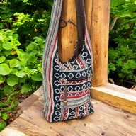Torebki damskie - Torebka Worek Nepalska Listonoszka Bawełniana Na Ramię Styl Etniczny Na Prezent - miniaturka - grafika 1
