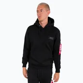 Bluzy męskie - Bluza męska Alpha Industries Back Print Camo Print black/woodland - miniaturka - grafika 1