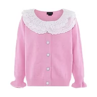 Swetry damskie - Naemi Damski słodki kardigan z koronkowym kołnierzem dla lalek akryl lawendowy rozmiar XL/XXL, lawendowy, XL - miniaturka - grafika 1