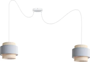 Lampa wisząca Solar Lampa wisząca sufitowa pająk BOHO len i szary 2 żarówki - Lampy sufitowe - miniaturka - grafika 1