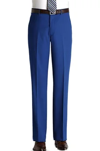 Spodnie męskie Kebello niebieskie eleganckie w kant-W36 - Spodnie męskie - miniaturka - grafika 1