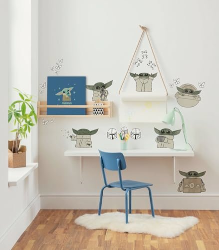 Komar Tatuaż ścienny - Star Wars The Mandalorian Grogu Cute - rozmiar 50 x 70 cm - naklejka ścienna, pokój dziecięcy, dekoracja ścienna