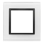 Klawisze i ramki - Kontakt Simon Ramka pojedyncza SIMON 54 NATURE szklana - czarna perła - miniaturka - grafika 1