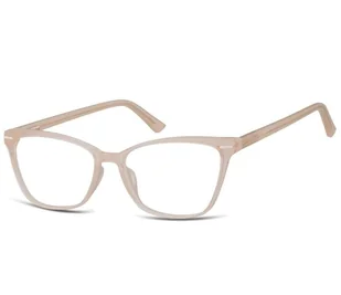 Damskie okulary optyczne zerówki kocie oczy Sunoptic CP118F mleczny beżowy - Okulary korekcyjne, oprawki, szkła - miniaturka - grafika 1