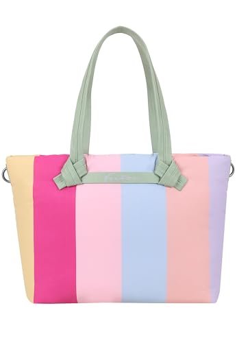 Fritzi Cloud Shopper Limited Dreamy Shopper 100% nylonowa damska torba workowa, ultralekka torba w paski, festiwal, lato, z węzłem, lekka torba na zakupy, nylonowa, 29,5 x 37 x 13 cm, kolorowa