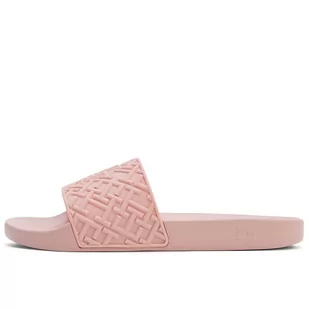 Klapki Tommy Hilfiger Monogram Pool FW0FW06987-TQS - różowe - Klapki i japonki damskie - miniaturka - grafika 1