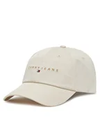 Czapki męskie - Tommy Jeans Czapka z daszkiem Linear Logo Cap AM0AM12958 Beżowy - miniaturka - grafika 1