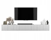 Szafki RTV - Nowoczesna Komoda Rtv Glamour Wisząca Szafka Rtv Glamour Biały Mat 300 cm - miniaturka - grafika 1