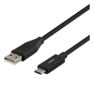 Kable USB - Kabel USB Deltaco USB-A - USB-C 1 m Czarny (Deltaco USB Type-C cable - 1m USB Type) - miniaturka - grafika 1