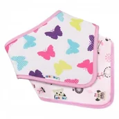 Śliniaki i fartuszki - Akuku Śliniak rzep chusteczka - apaszka Motylki 2 sztuki NN-AKK-BKAR-001 - miniaturka - grafika 1