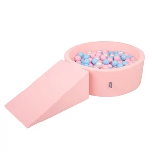 KiddyMoon Piankowy plac zabaw PPZP-OK30D-112 z piłeczkami różowy: babyblue-pudrowy róż-perła basen 100/klin L - Suche baseny - miniaturka - grafika 1