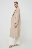 Płaszcze damskie - Ivy Oak płaszcz wełniany kolor beżowy przejściowy - miniaturka - grafika 1